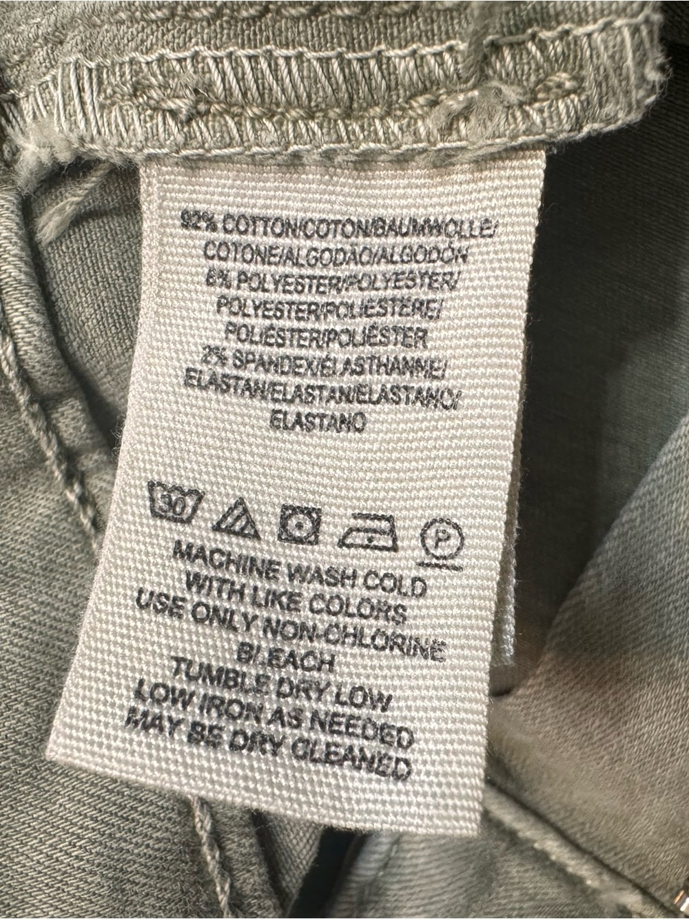 We The Free “Just Float On” High Rise Ultra Flare Olive Green Jeans Size 28 - Picture 10 of 12